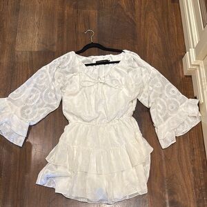 House of Harlow 1960 White Satin Dress